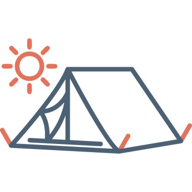 Çöl çadırı modern simgesi, vektör illüstrasyonu