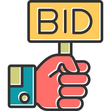 Teklif simgesi vektörü, düz tasarım sembolü 