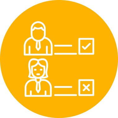 Selected Candidate modern vector icon illustration