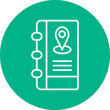 Address Book with Location pin. web icon simple illustration