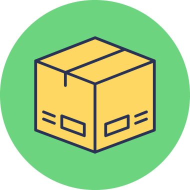 Bir kutu simgesinin vektör illüstrasyonu