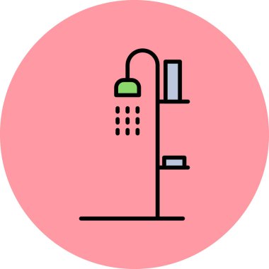 duş, web basit simge illüstrasyonu