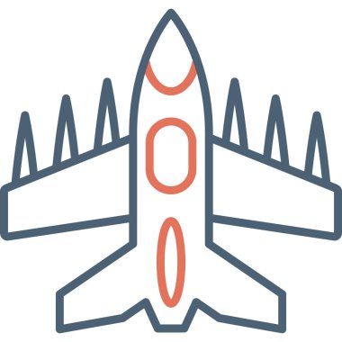 Savaş jeti. Web simgesi vektör illüstrasyonu