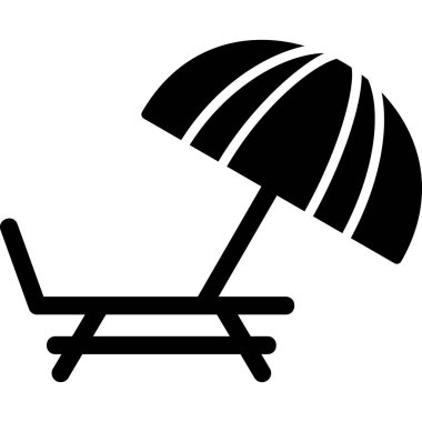 Plaj sandalyesi ikonu. vektör illüstrasyonu 