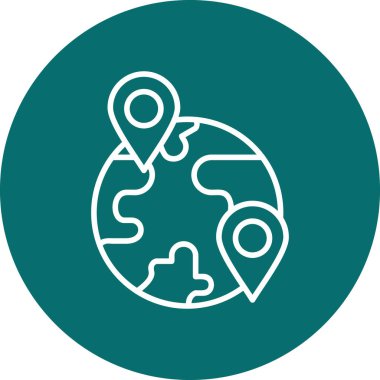 Dünya Turizm Ağı simgesi basit gösterim 