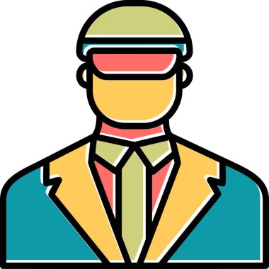 Güvenlik ofisi yöneticisi düz vektör simgesi