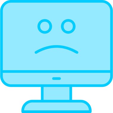 Mavi Ekran Web simgesi vektör illüstrasyonu