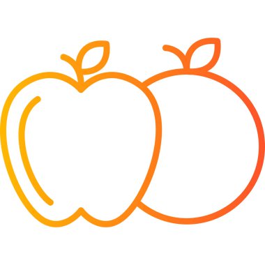 Beyaz arkaplanda yalıtılmış elma meyveleri, vektör illüstrasyonu