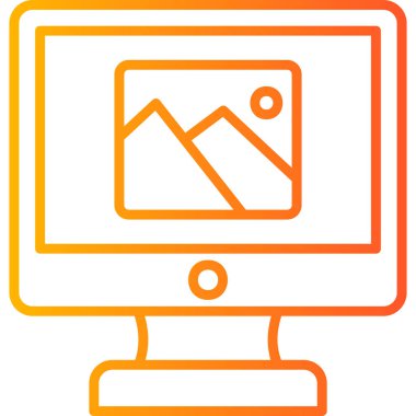 bilgisayar monitörü, vektör illüstrasyonu