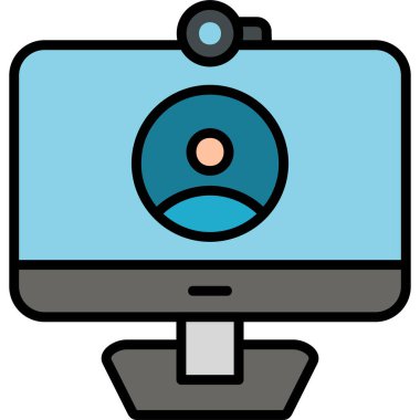 Video çağrısı modern simge, vektör illüstrasyonu