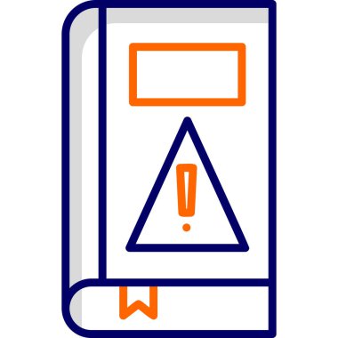 Kitap uyarı simgesi, modern tasarım illüstrasyonu