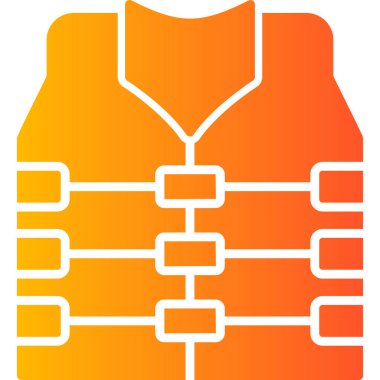 Renkli düz güvenlik yelek vektör simgesi