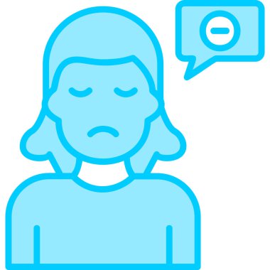 Negatif düşünce, modern simge, vektör illüstrasyonu 