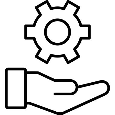 Ayarlama. Web simgesi basit bir illüstrasyon. çark el simgesinde 