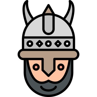 Şövalye Avatar 'ın düz vektör çizimi. Viking simgesi
