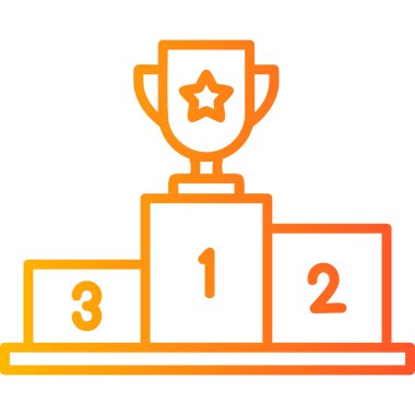 Şampiyon ikonu kupa ile, ağ basit illüstrasyon