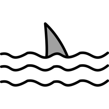 Köpekbalığı modern simgesi, vektör illüstrasyonu 