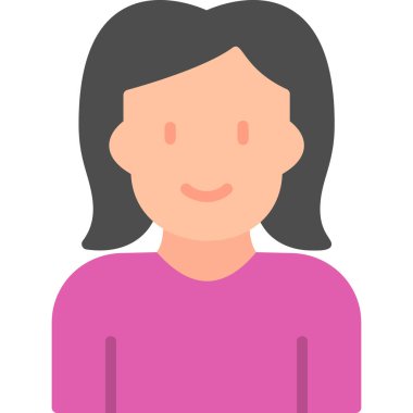 Kadın. Web simgesi basit illüstrasyon