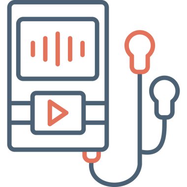 Music Player vektör simgesi modern basit tasarım