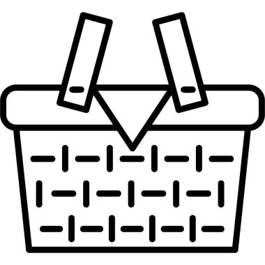 Piknik sepeti. Web simgesi basit illüstrasyon