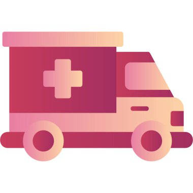 Ambulans. Web simgesi basit illüstrasyon 
