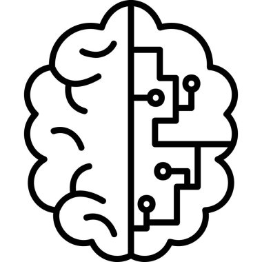 beyin ikonu vektör illüstrasyonu