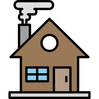 Ev. Web simgesi basit illüstrasyon