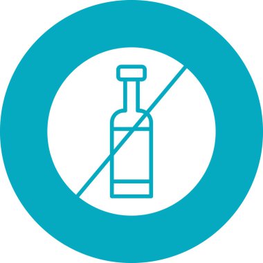 Alkol yok basit web simgesi vektör illüstrasyonu