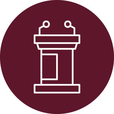 Podyum. Web simgesi basit bir illüstrasyon. Tribün simgesi