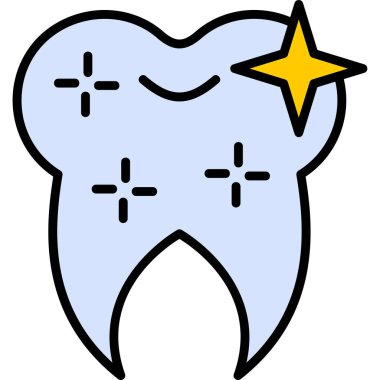 graphic cartoon art illustration of Healthy Clean Tooth