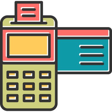 Kredi Kartı Makinesi. Web simgesi basit tasarım