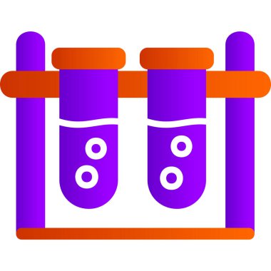 Test tüpü simgesi. Beyaz arkaplanda izole edilmiş web tasarımı için laboratuvar matara vektör simgelerinin basit çizimi