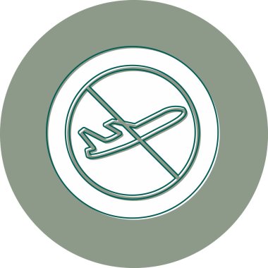 Uçma alanı yok basit simge, vektör illüstrasyonu