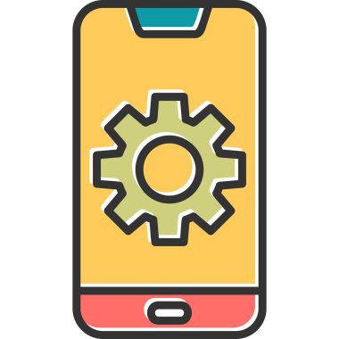 graphic illustration of Mobile Setting, cogs 