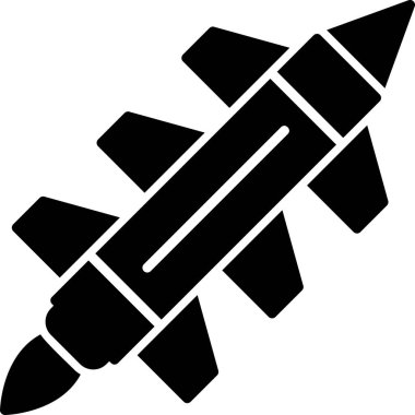 Missile Rocket icon in flat style. vector illustration