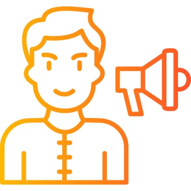 Megafonlu adam. Basit tasarım