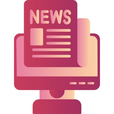 Canlı haber modern simgesi, vektör illüstrasyonu