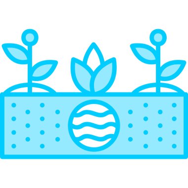 Toprak ve büyüyen bitkiler. Web simgesi basit illüstrasyon