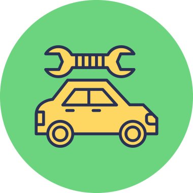 Araba bakımı modern simge, vektör illüstrasyonu