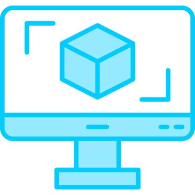 3d düz vektör simgesi