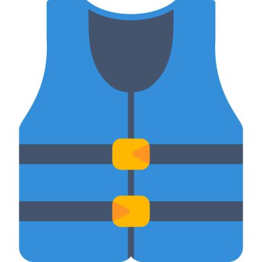Renkli düz güvenlik yelek vektör simgesi