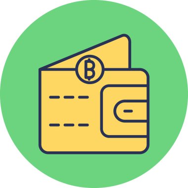 Cüzdan. Web simgesi basit illüstrasyon