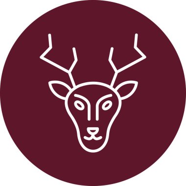 Geyik. Web simgesi basit illüstrasyon