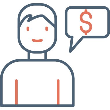 Finansal Danışman Web simgesi basit illüstrasyon