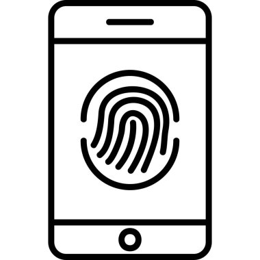 Mobil ekranda parmak izi, akıllı telefon aygıtının dijital illüstrasyonu 