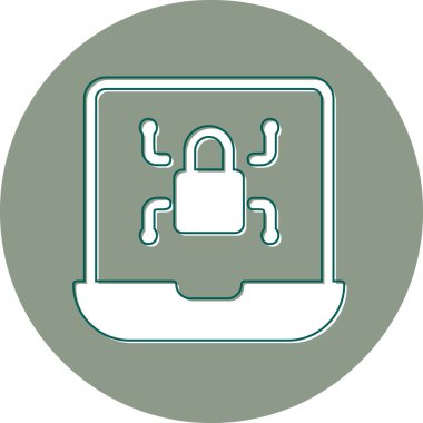 Fidye virüsü. Web simgesi basit illüstrasyon