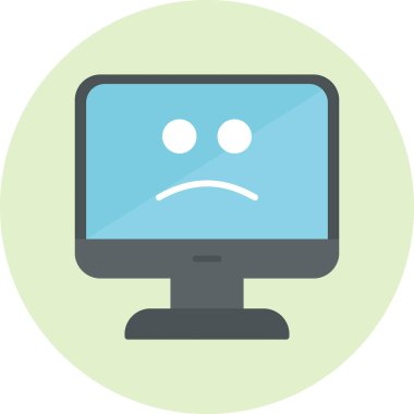 Mavi Ekran Web simgesi vektör illüstrasyonu