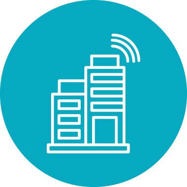 Akıllı şehir. Web simgesi basit tasarım