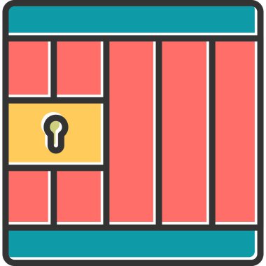 Askeri Hapishane Web ikonu vektör illüstrasyonu