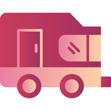 Karavan karavan web simgesi basit illüstrasyon